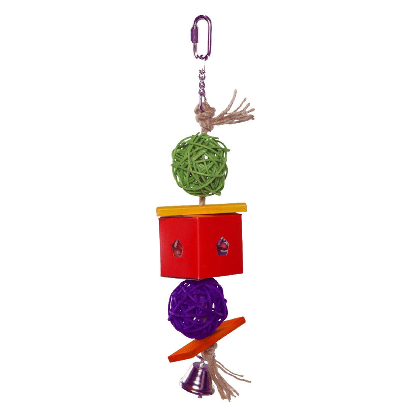 Bird Foraging Toy Twin Ball & Cardboard Small-Bird Toys-Ascot Saddlery