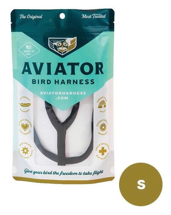 Bird Harness & Leash Aviator Black Small-Bird Assorted-Ascot Saddlery