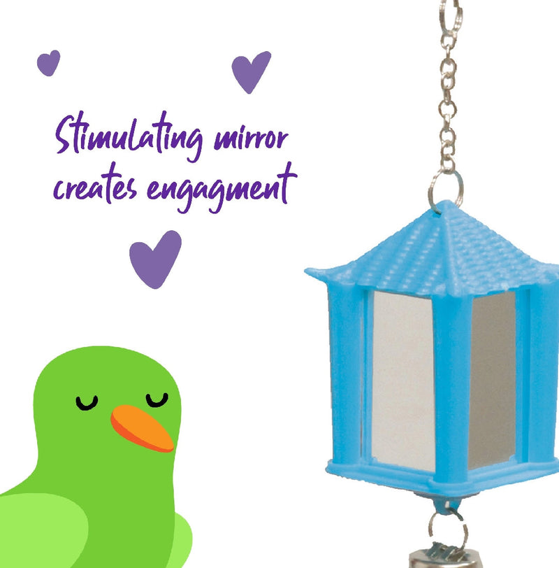 Bird Mirror Lantern With Bell-Bird Cages & Furniture-Ascot Saddlery