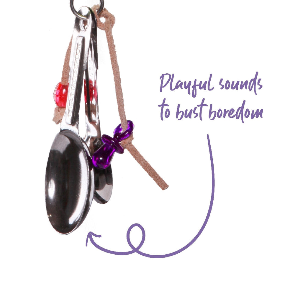 Bird Toy Hanging Spoons With Beads Small-Bird Toys-Ascot Saddlery