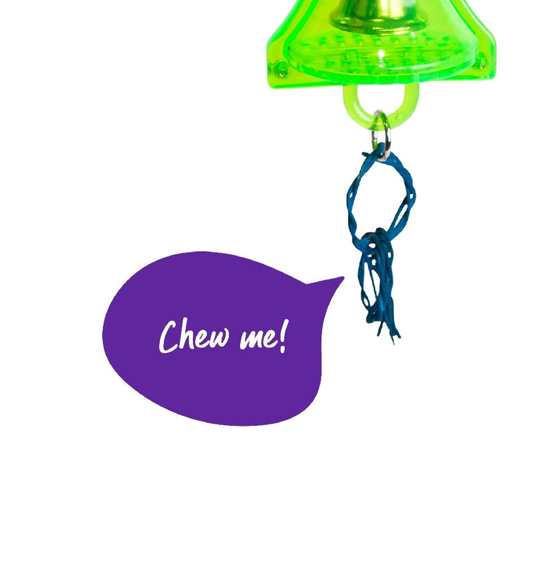 Bird Toy Kazoo Acrylic Bell & Wicker Rings Small-Bird Toys-Ascot Saddlery