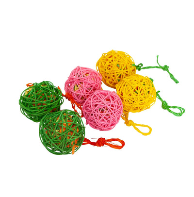 Bird Toy Kazoo Colour Wicker Ball Crinkle & Sisal Large-Bird Toys-Ascot Saddlery