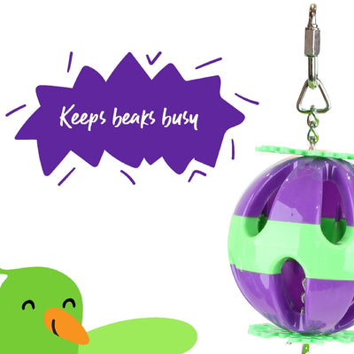 Bird Toy Kazoo Plastic Ball & Bell Small-Bird Toys-Ascot Saddlery