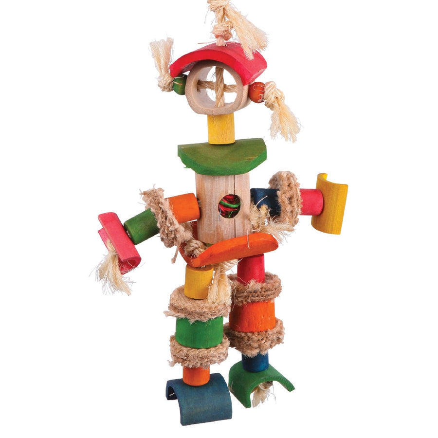 Bird Toy Man With Sisal Rope & Chips Medium-Bird Toys-Ascot Saddlery