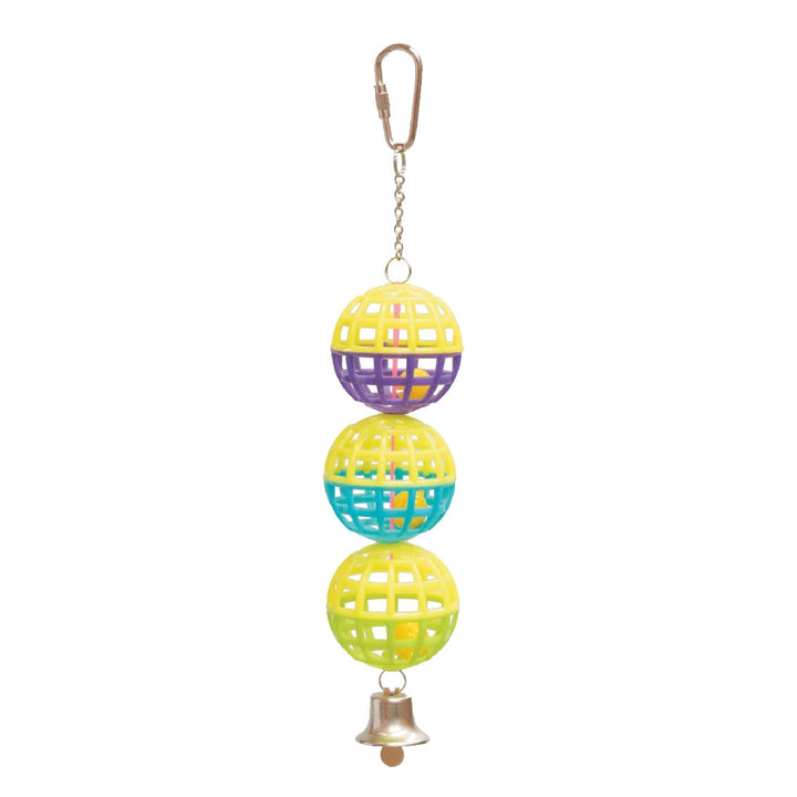 Bird Toy Triple Cage Ball With Bell-Bird Toys-Ascot Saddlery