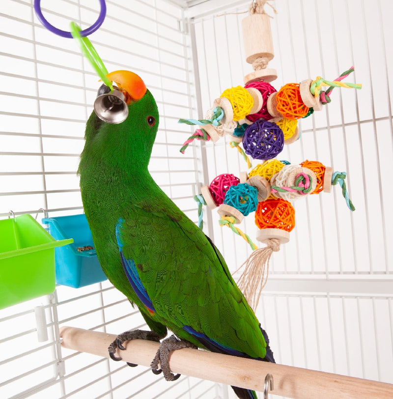 Bird Toy Triple Cage Ring With Bell-Bird Toys-Ascot Saddlery