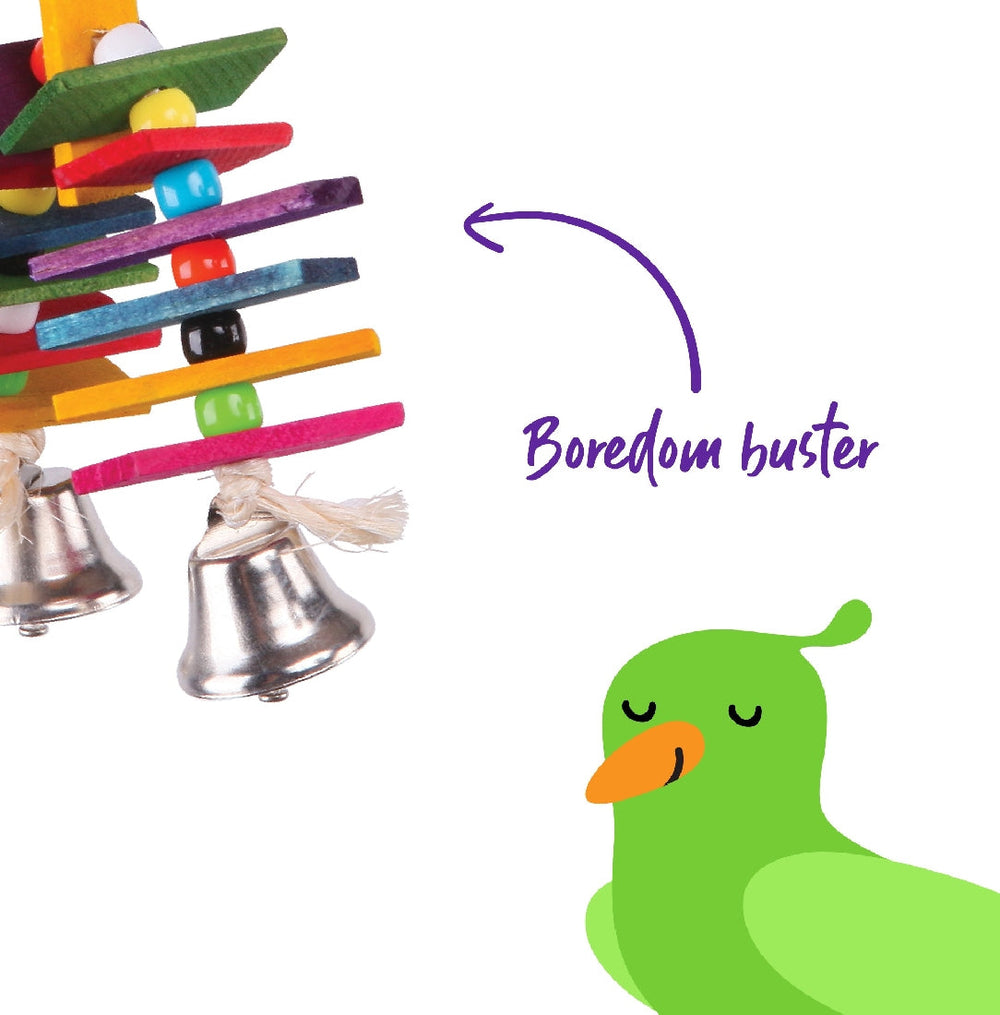 Bird Toy With Arch Chips & Bells Small-Bird Toys-Ascot Saddlery