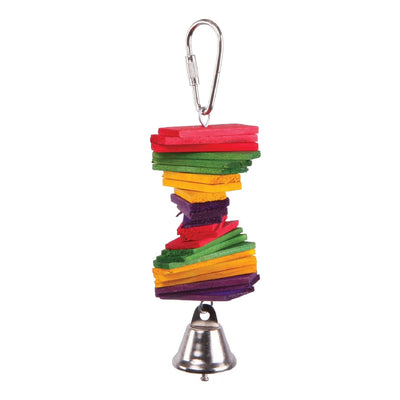 Bird Toy With Rectangular Chips & Bell Small-Bird Toys-Ascot Saddlery
