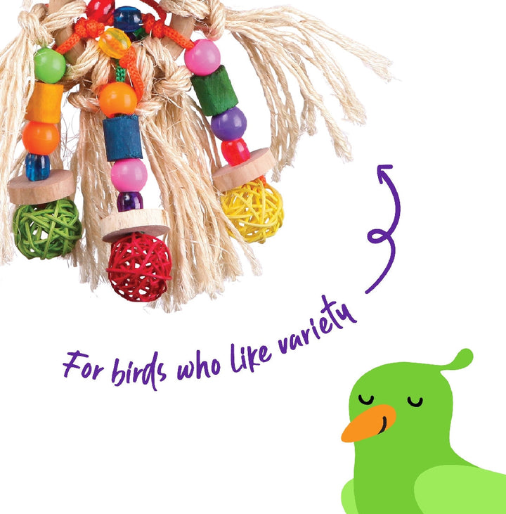Bird Toy With Sisal & Balls Large-Bird Toys-Ascot Saddlery