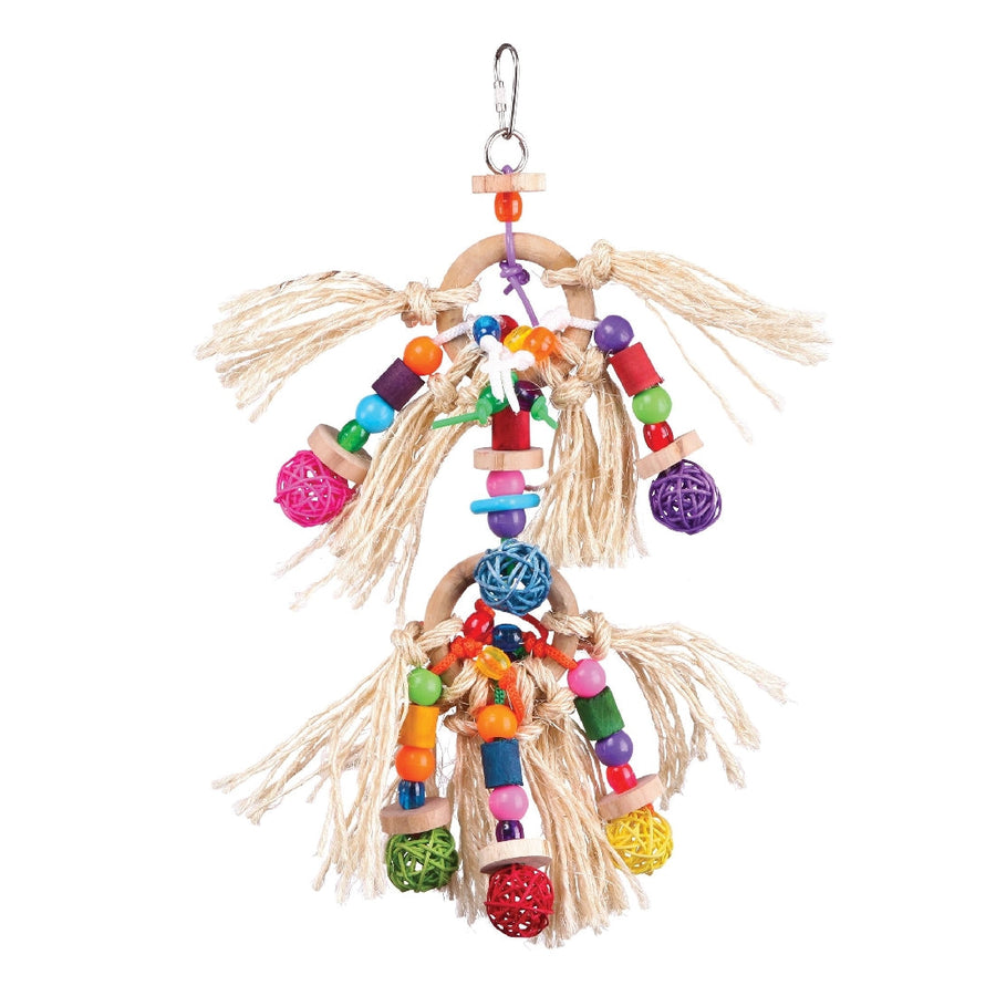 Bird Toy With Sisal & Balls Large-Bird Toys-Ascot Saddlery