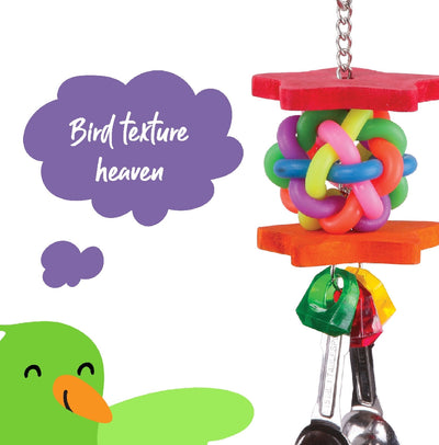 Bird Toy With Star Chips & Spoons Medium-Bird Toys-Ascot Saddlery