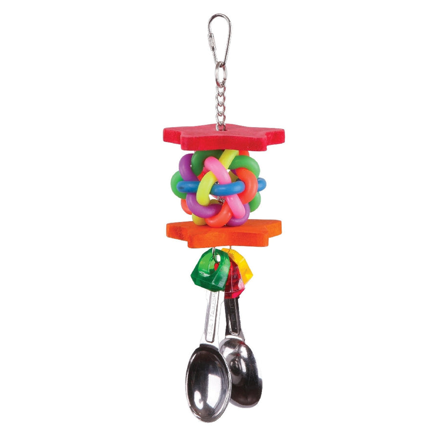 Bird Toy With Star Chips & Spoons Medium-Bird Toys-Ascot Saddlery