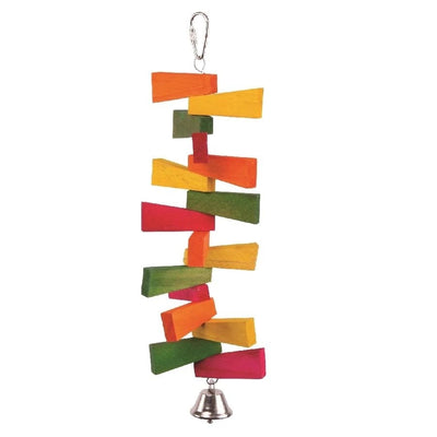 Bird Toy With Zig Zag Chips & Bell Medium-Bird Toys-Ascot Saddlery