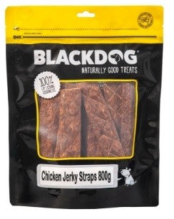 Blackdog Chicken Jerky Straps 150gm-Dog Treats-Ascot Saddlery