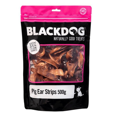 Blackdog Pigs Ear Strips 500gm-Dog Treats-Ascot Saddlery