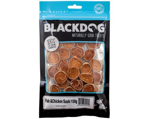 Blackdog Sushi Fish & Chicken 150gm-Dog Treats-Ascot Saddlery