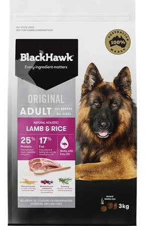 Blackhawk Dog Adult Lamb & Rice 3kg-Dog Food-Ascot Saddlery