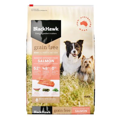 Blackhawk Dog Grainfree Adult Salmon 15kg-Dog Food-Ascot Saddlery