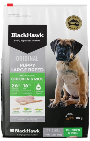 Blackhawk Dog Puppy Chicken & Rice Large Breed 10kg-Dog Food-Ascot Saddlery