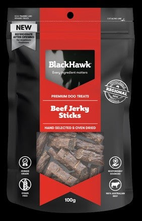 Blackhawk Dog Treat Beef Sticks 100gm-Dog Treats-Ascot Saddlery