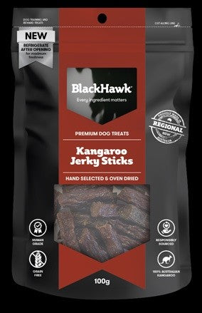 Blackhawk Dog Treat Kangaroo Sticks 100gm-Dog Treats-Ascot Saddlery