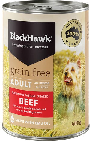 Blackhawk Dog Wet Grainfree Beef 400gm Slab Of 12-Dog Food-Ascot Saddlery