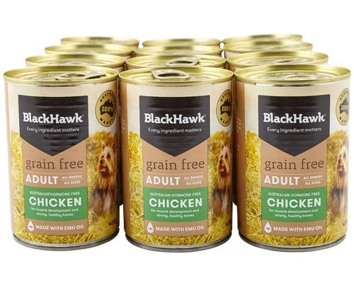Blackhawk Dog Wet Grainfree Chicken 400gm Slab Of 12-Dog Food-Ascot Saddlery