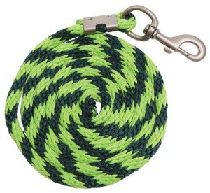 Braided Soft Polypropylene Two Tone Lead 2.5mt Lime & Dark Green-HORSE: Leads & Snap Hooks-Ascot Saddlery