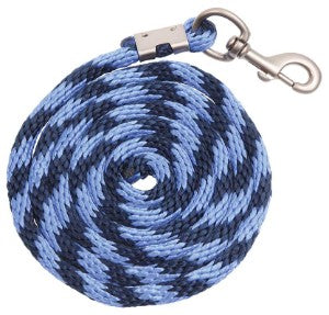 Braided Soft Polypropylene Two Tone Lead 2.5mt Royal & Navy-HORSE: Leads & Snap Hooks-Ascot Saddlery