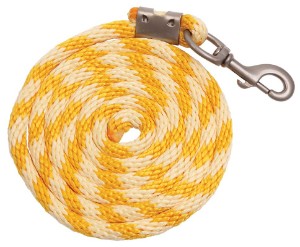 Braided Soft Polypropylene Two Tone Lead 2.5mt Yellow & Lemon-HORSE: Leads & Snap Hooks-Ascot Saddlery