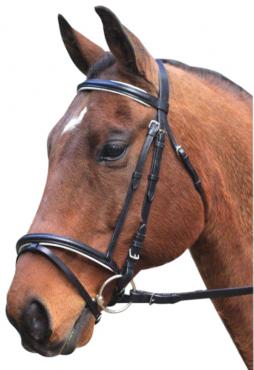 Bridle Eureka Leather Hanoverian Black Shetland-HORSE: Bridles-Ascot Saddlery