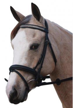 Bridle Hanoverian Three Layers Of Diamonds Black-HORSE: Bridles-Ascot Saddlery