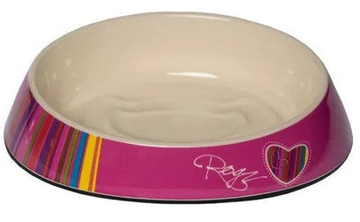 Cat Bowl Fishcake Pink Candystripes-Cat Accessories-Ascot Saddlery