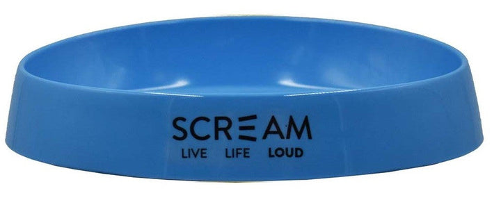 Cat Bowl Oval Face Scream Loud Blue-Cat Accessories-Ascot Saddlery
