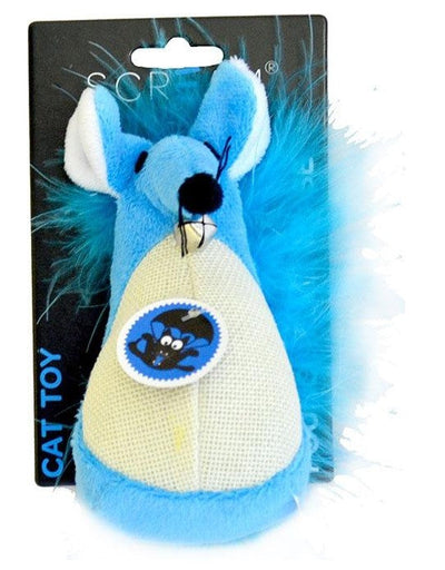 Cat Toy Scream Fatty Mouse Blue-Cat Gyms & Toys-Ascot Saddlery