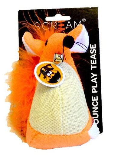 Cat Toy Scream Fatty Mouse Orange-Cat Gyms & Toys-Ascot Saddlery