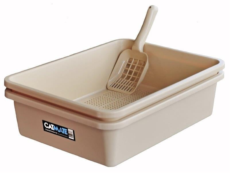 Catmate Three Piece Sieve Litter Tray Beige-Cat Litter & Accessories-Ascot Saddlery