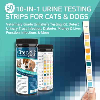 Check Up Urine Testing Strips For 10 Parameters Dogs & Cats 50pk-Dog Potions & Lotions-Ascot Saddlery