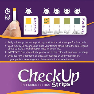 Check Up Urine Testing Strips For Detection Of Blood In The Urine Dogs & Cats 50pk-Dog Potions & Lotions-Ascot Saddlery