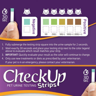 Check Up Urine Testing Strips For Detection Of Diabetes Dogs & Cats 50pk-Dog Potions & Lotions-Ascot Saddlery