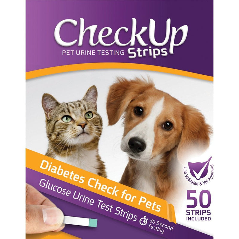 Check Up Urine Testing Strips For Detection Of Diabetes Dogs & Cats 50pk-Dog Potions & Lotions-Ascot Saddlery