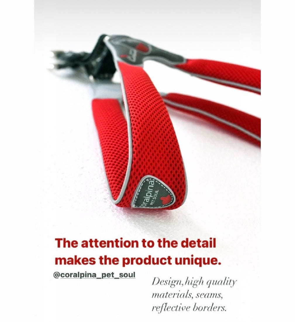 Coralpina Cinquetorri Dog Harness Red-Dog Collars & Leads-Ascot Saddlery