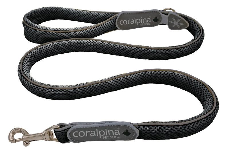 Coralpina Cinquetorri Dog Leash Black & Grey-Dog Collars & Leads-Ascot Saddlery