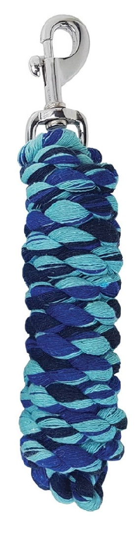 Cotton Rope Lead 1.8mt Blue Mix-HORSE: Leads & Snap Hooks-Ascot Saddlery