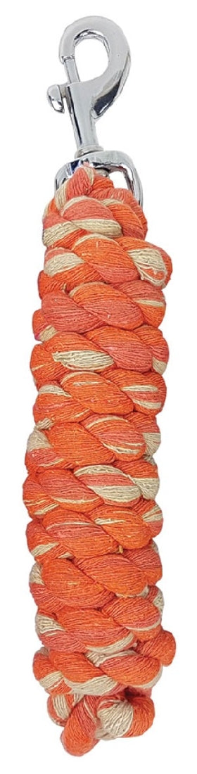 Cotton Rope Lead 1.8mt Orange Mix-HORSE: Leads & Snap Hooks-Ascot Saddlery