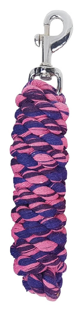 Cotton Rope Lead 1.8mt Purple Mix-HORSE: Leads & Snap Hooks-Ascot Saddlery