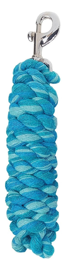 Cotton Rope Lead 1.8mt Turquoise Mix-HORSE: Leads & Snap Hooks-Ascot Saddlery