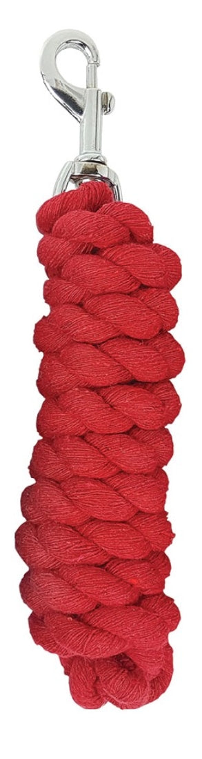 Cotton Rope Lead 1.9mt Red-HORSE: Leads & Snap Hooks-Ascot Saddlery