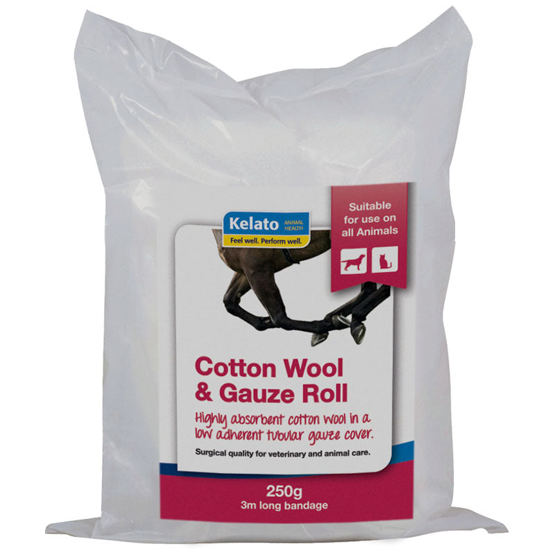 Cotton Wool & Gauze 250gm Roll 15cm X 3mt Kelato-STABLE: First Aid & Dressings-Ascot Saddlery