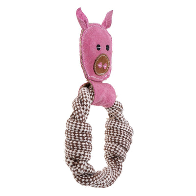 Country Tails Dog Toy Rope Ring Pig-Dog Toys-Ascot Saddlery